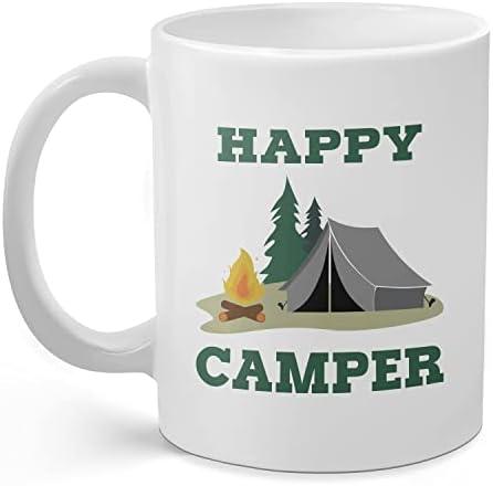 Палм Сити Производи Среќен Кампер - 11 мл Керамички Кафе Кригла | Голем Кампување Тематските Подарок &засилувач; Идеален За Кампери
