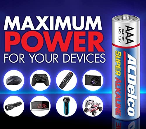 Акделко 48-Брои Ааа Батерии, Максимална Моќност Супер Алкална Батерија, 10-Годишен Рок На Траење