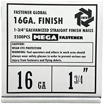 MegafaStener FWTO 1-3/4 T45 16GA мерач Галванизирана права завршница нокти 2500 по пакување