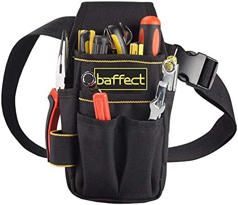 Копачка алатка за џебна алатка ， 6-торбички и 9 јамки за шрафцигер Изградба, торба со алатка со тешки работи со прилагодлив појас