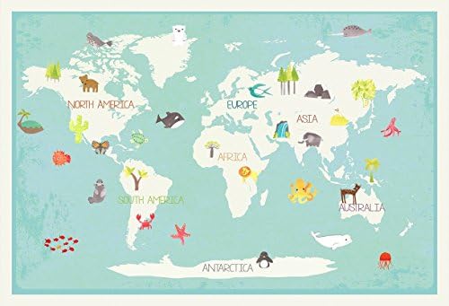 Нашата Светска Интерактивна Мапа, 05х07 Инчи Светска Карта За Печатење, Детска Ѕидна Уметничка Карта, Детска Светска Мапа, Едукативен