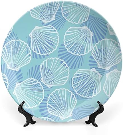 Декоративна чинија со морска обвивка тркалезни керамички плочи со приказ за свадбени украси за домашни канцеларии