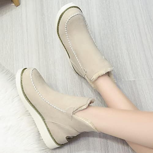 Hcjkdu женски памучни чизми тениски чевли чевли за кревање тегови снежни чизми топли чизми кафеави чизми плус големина бут