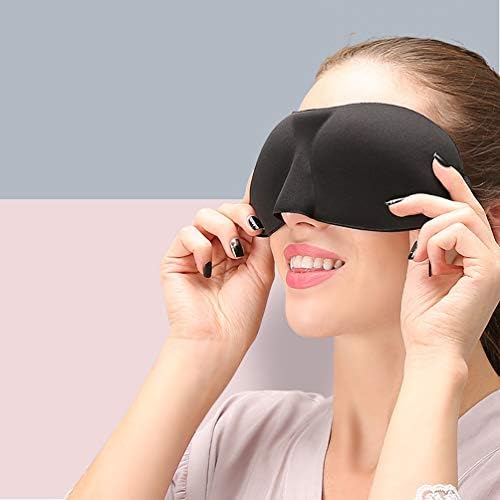 3 компјутери црно спиење маски за очи 3D контурирано око на око со прилагодлива лента за жени и мажи кои спијат смена за работа, патување дремки
