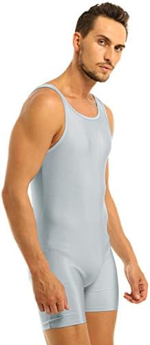Машка машка борење сингл без ракави затегнати странични едно парче боди за спортска салата за вежбање танцувачка облека бикерд