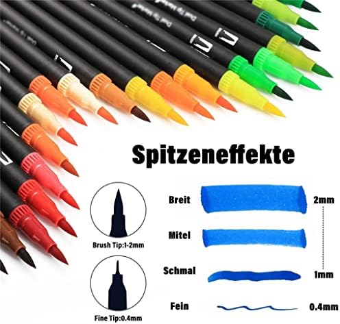 CCBUY 12/24 бои акварел уметнички маркери Поставете пенкало за четка Двоен врв фининер за цртање на канцелариски материјал за боење