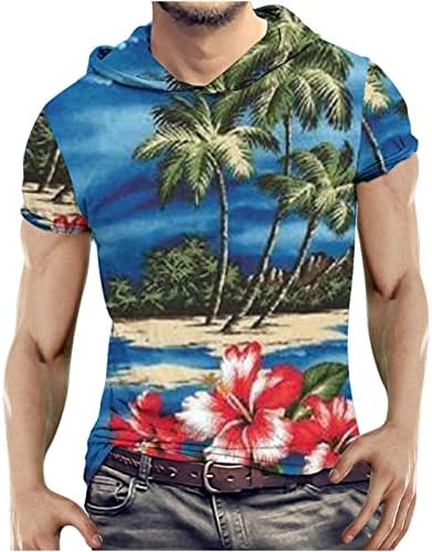Летни кошули за мажи Хавајска маичка Тропска Алоха кошула празнична лежерна маичка со кратки ракави со аспиратор вграден блуза врвот