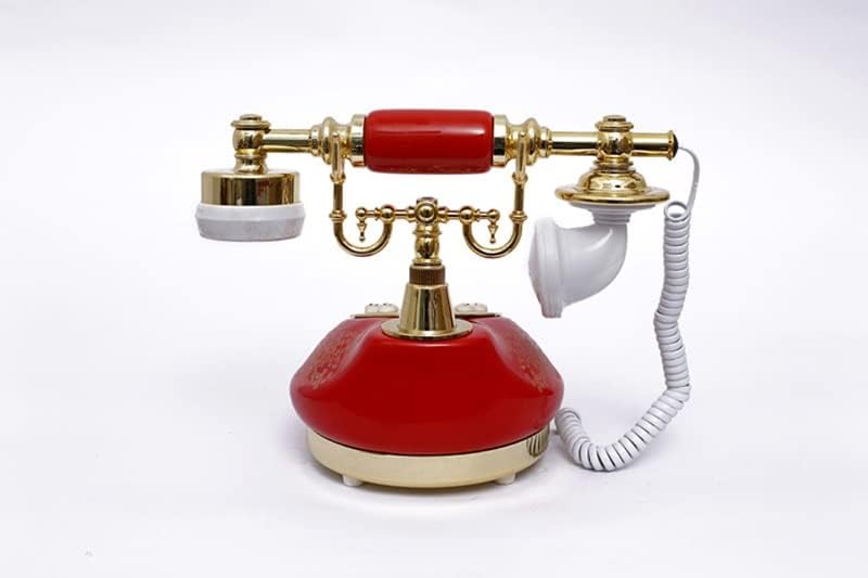 N/A антички телефонски фиксни фиксни старомодни телефони со копче, LCD дисплеј класичен керамички ретро телефон