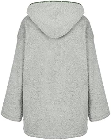 Зимски палта за жени, дуксери со долги ракави Худи за жени Зимски кул лап лап -удобност џеб од качулка