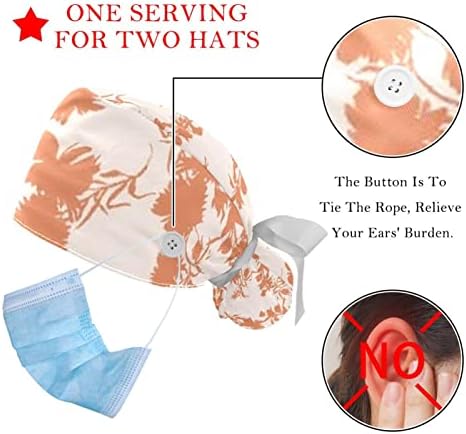 2 пакувања капа за операција со џемпер, дишејќи буфонски капи, долга коса, прилагодливи капаци за чистење на медицински сестри