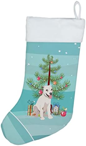Богатства на Каролина WDK3115CS Пит Бул кутре Божиќ Божиќно порибување, камин виси чорапи Божиќна сезона забава Декорации за семејни