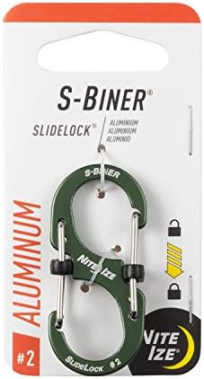 Nite ize LSBA2-08-R6 S-Biner Slidelock Dual Locking Carabiner, големина 2, маслинка