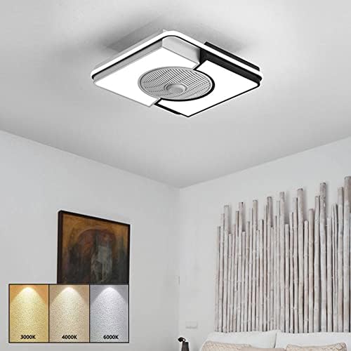 Каригаи акрилен тавански вентилатор светло тивок лустер со електричен вентилатор затемнет предводен ламба за тавани за тавани, паметно