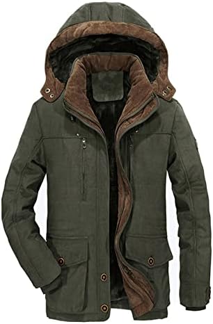 Менс есен и зимска мода обичен патент стерео лепенка џеб плус кадифено памук машка мантил мал палто