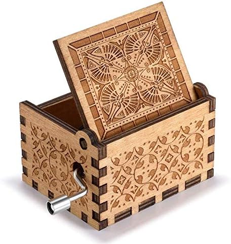 Ласерска ласерска врежана музичка кутија, музичка кутија со рачно чудак, механизам антички гроздобер, подароци за музичка кутија