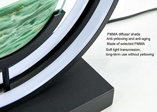 Светилка за санда за маса, 3Д песочен часовник, подвижна ламба со песок со прекинувач за допир, три тон светлосна уметност што тече