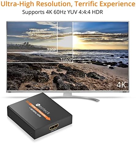 Неотек HDMI 2.0 Повторувач, 4k 2160P 3D HDMI Сигнал Засилувач Повторувач Поттик До 196ft Пренос Растојание Мини Големина Метална Школка