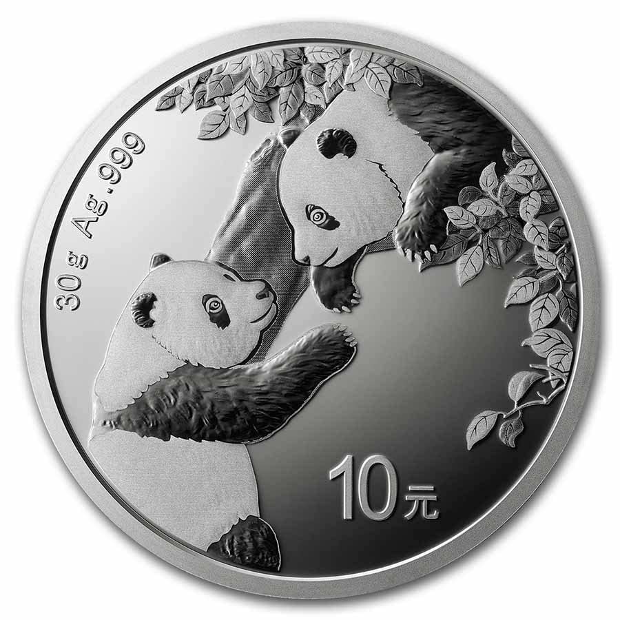 2023 ЦН 30 гр Сребрена Панда G 10 Монета Скапоцен КАМЕН Бу Јуан Нециркулирани