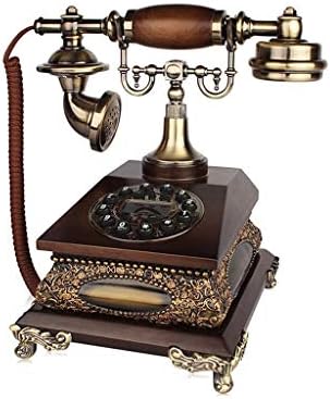 XJJZS Ретро телефон, гроздобер декоративни телефони со верзија за бирање Механички и електронски двоен прстен антички телефон, канцеларија, хотел
