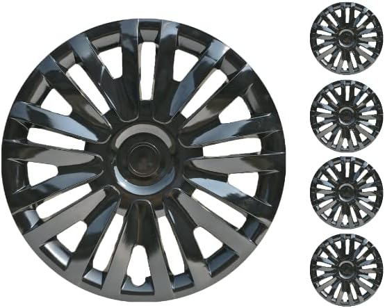 Копри сет од покривка од 4 тркала од 13 инчи црна Hubcap Snap-on Fit Audi