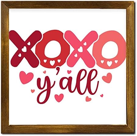 Xoxo y'all врамени дрво знак Плакета Денот на вineубените Слатки цитати wallидни украси в Valentубени романтични велејќи ретро wallидна