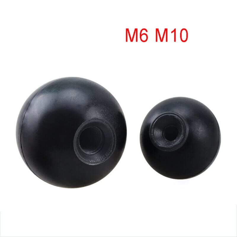 Хексадецимална целосна орев, црна пластична топка од црна пластична конец M8/ M10 топка во форма на глава рака на рака копче за прицврстување