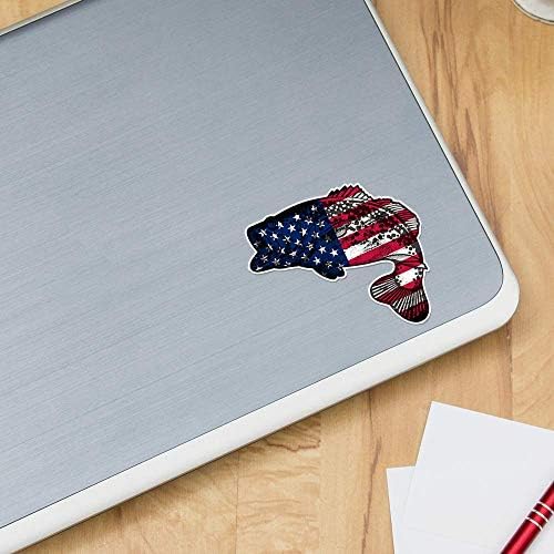 Тоа е кожа од американско знаме бас риба | Винил налепница за налепници за лаптоп лаптоп за лаптоп прозорец или wallид | Смешна новинска