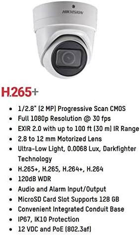 HikVision DS-2CD2H25FWD-IZS 2MP Ултра-ниска светлина IR на отворено мрежна камера со 2,8-12mm варифокални леќи