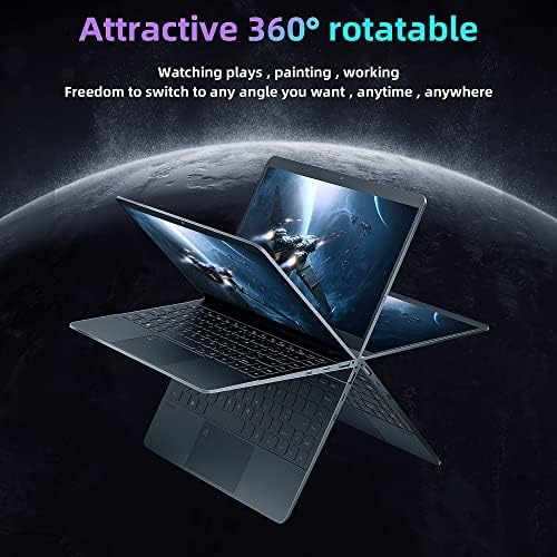Zwying Laptop 【MS 2019 Office & Win 11 Pro】 14 инчи 4K （3840 * 2160） Сите метални 2 во 1 360 ° Кабриолет лаптоп со допир на екранот