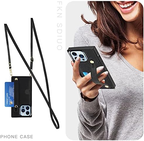 CCSMall за iPhone 13 Pro Case Case за жени, отстранливи прилагодливи држачи за картички за вкрстени картички, покријте ја лентата за