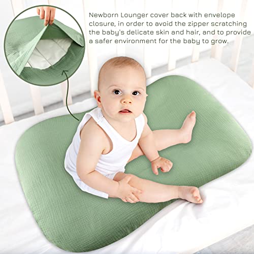 Hooyax Muslin Baby Lounger Cover Soft Organic Cotton Slipcover одговара на новороденче за момчиња и девојчиња