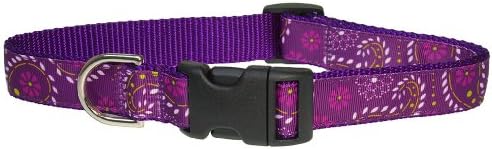 Мала Виолетова Убава Јака За Кучиња Пејсли: 5/8 Широка, Прилагодува 10-14 - Направена во САД.