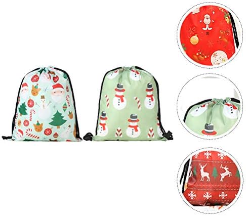 Абаодам 2 парчиња Божиќна Торба За Складирање На Врвки Торба За Ранец За Купување (Случаен Стил На Боја