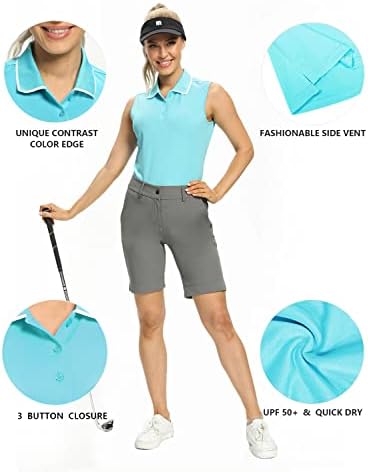 Поло кошули за жени без ракави за голф тенис на врвови над 50+ лесна тежина