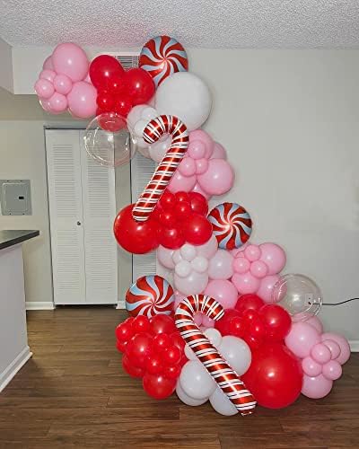 127 ПАРЧИЊА Розова И Црвена Балон Венец Лак Комплет НАПРАВИ САМ Балони ЗА Денот НА Вљубените Лак Црвено Розова Бел Латекс Балони