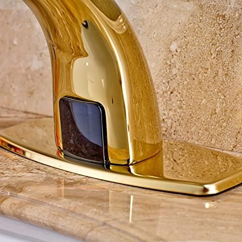 Инфрацрвена автоматска индукција тапа месинг единечен ладен паметен сензор Допрете хотел трговски центар бања за миење садови златна
