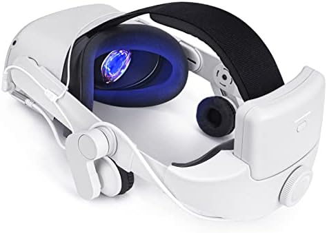 Службената лента за глава со батерија за Oculus/Meta потрага 2, M3 Plus Audiote Elite каиш со пакет батерии 8000mAh, продолжете време на игра и подобрена звучна ефекти и дизајн на тежи?