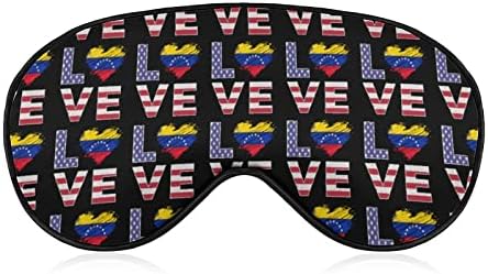 Знаме На Венецуела Срце За Спиење Маска За Очи Сенка За Очи Со Прилагодлив Ремен Врзани Очи За Патување Со Авион