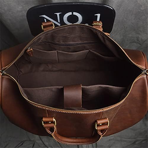 Орев гроздобер машки рачен багаж торба за патувања Оригинална кожа голем капацитет единечен рамо за рамо за лаптоп од 14 инчи