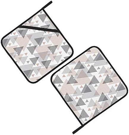 Графички триаголник модерен стил на квадратни тенџере држачи отпорни на кујна поставува 2 држачи за тенџере за рерна 8 × 8