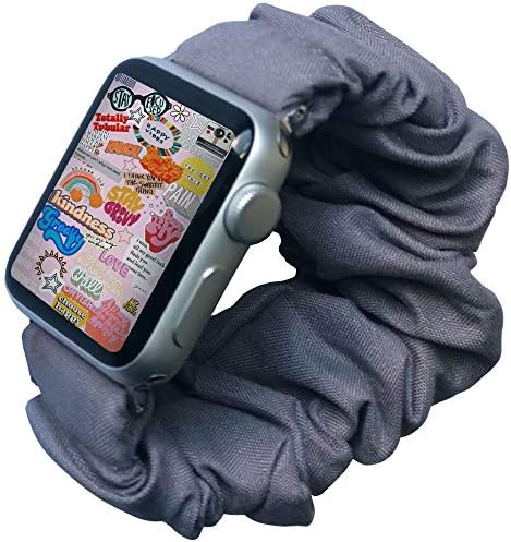 P&F Компатибилен за ленти со Scrunchie Apple Watch 44mm, 42mm, 40mm, & 38mm - жени за замена на рачката на зглобовите на еластична ткаенина