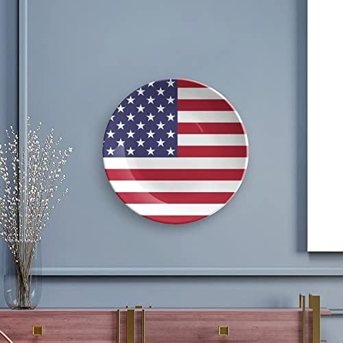 Знаме на САД коска Кина Декоративна чинија Керамички плочи занает со приказ за украси за внатрешни работи