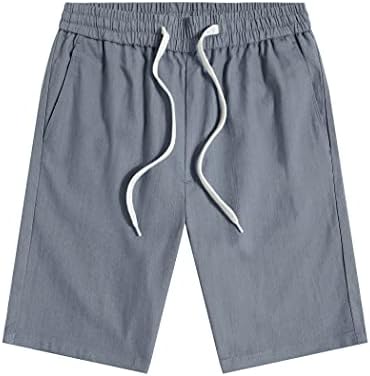 Тинквел Менс каузални памучни шорцеви со лапарско лето класично вклопени кратки панталони со еластични џебови на половината