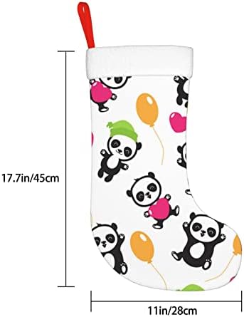 Божиќни чорапи за божиќни чорапи Панда мечка Нова Година двострана камин што виси чорапи