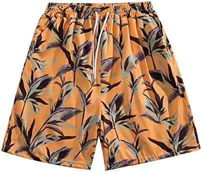 Менс летни обични хавајски пливање стебла прилагодливи широки нозе плажа кратки панталони еластични половини летни костими за капење шорцеви