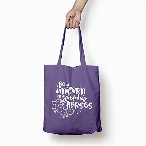 Бенг уредни торбички торби за жени се еднорог печатени памучни торбички за куќи за подароци виолетова