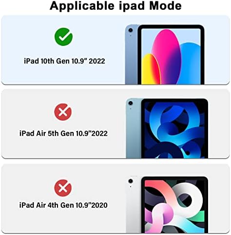 Случај Aippdo За Ipad 10-Та Генерација Случај 2022. iPad 10,9 Инчен Капак Анти-Отпечаток Од Прст, Против Гребење, Поддршка