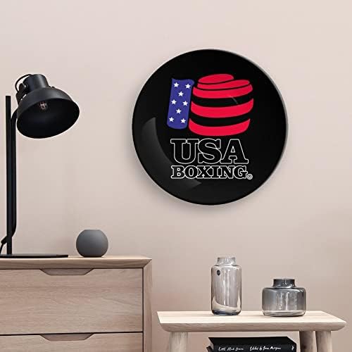САД боксерска коска Кина Декоративна чинија тркалезни керамички плочи занаети со приказ за домашна канцеларија wallид вечера