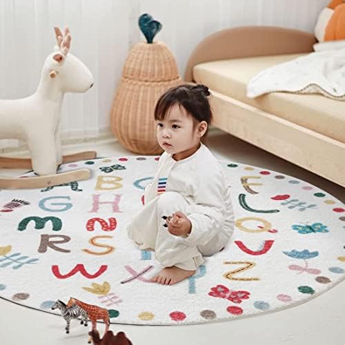 POOWE ABC писма Деца Образовна област за учење, килим, азбука за бебиња, кои ползи мат, кои не се лизгаат детски теписи, играат душеци - идеален