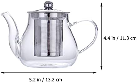 Стакло чајник со чај со инфузер 600 мл шпорет чај котел цветања и лабав производител на чај од лисја постави јасен сад за кафе кунг фу чајник за вода за домашна канцел